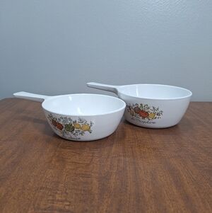Vtg 1980s Corningware Spice Of Life Set Of 2 Saucepans P-81-B P-82-B USA No Lids
